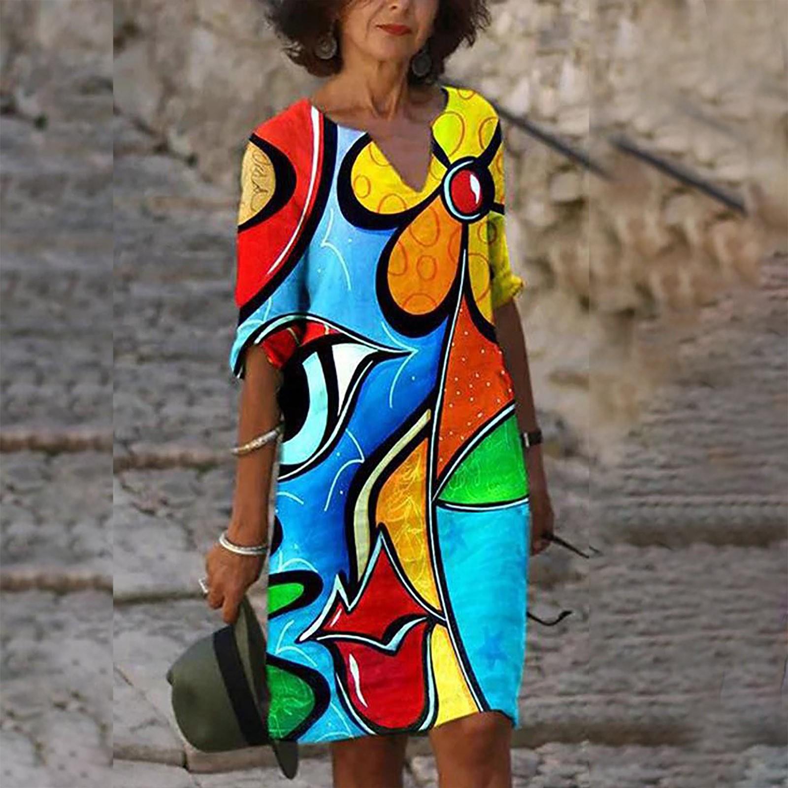 Новое женское повседневное удобное свободное платье со средней талией и v-образным вырезом с принтом и короткими рукавами XL
Новое женское повседневное удобное свободное платье со средней талией и v-образным вырезом с принтом и короткими рукавами XL