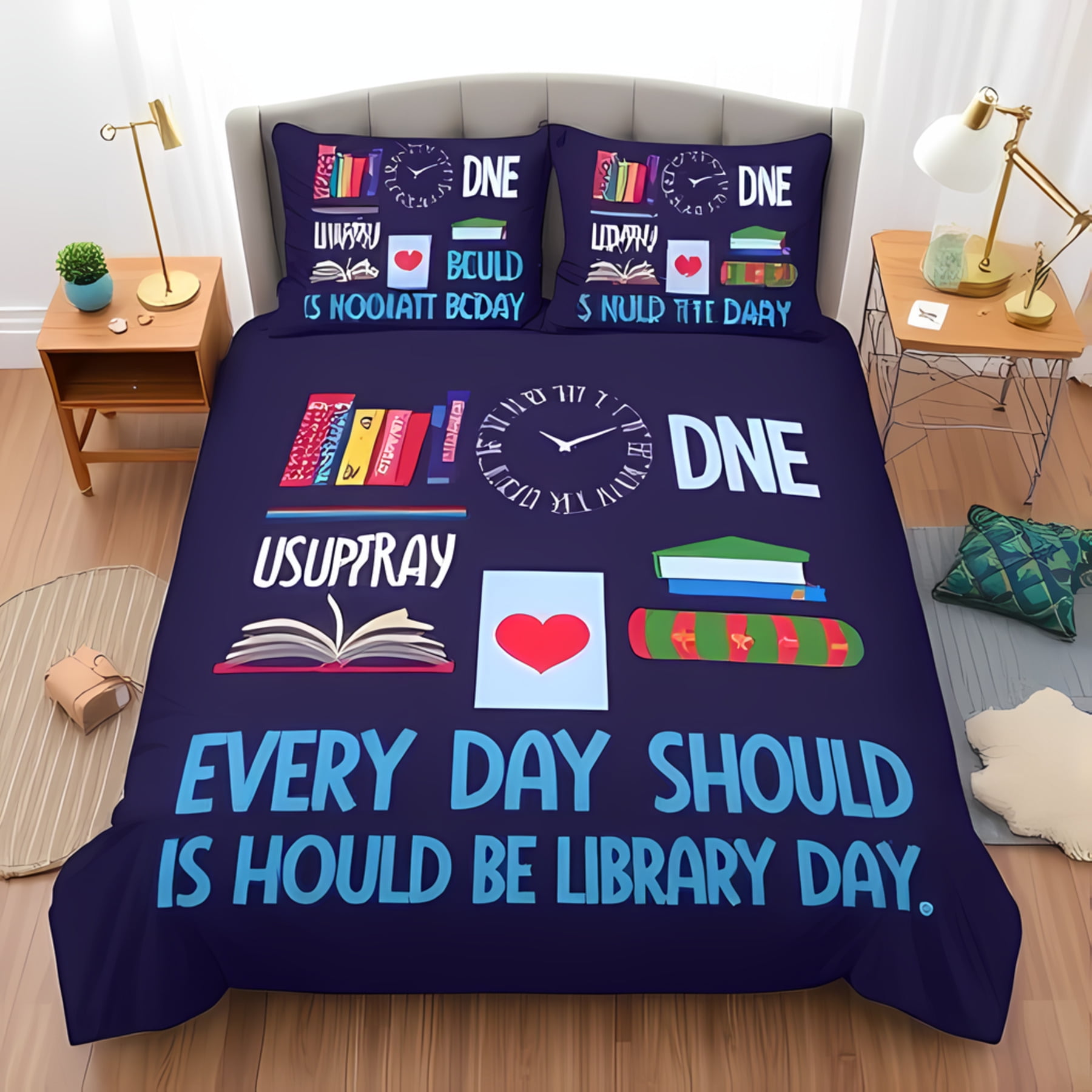 Bokshelf Soft Duvet Cover Set Quen Sized Dimensions, Digital Drawing Graphic of Home Library featuring Boks about Diferent Subjects Image, Warm 120*200cm Single
Bokshelf Soft Duvet Cover Set Quen Sized Dimensions, Digital Drawing Graphic of Home Library featuring Boks about Diferent Subjects Image, Warm 120*200cm Single