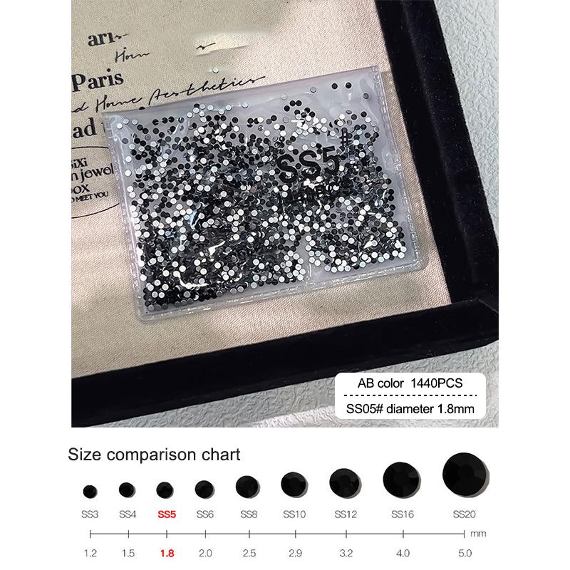 1440PCS Sparkle Pure Black Flat Back Round Diamonds Glass Nail Art Rhinestones Decorations Manicure Charms Accessories
1440PCS Sparkle Pure Black Flat Back Round Diamonds Glass Nail Art Rhinestones Decorations Manicure Charms Accessories