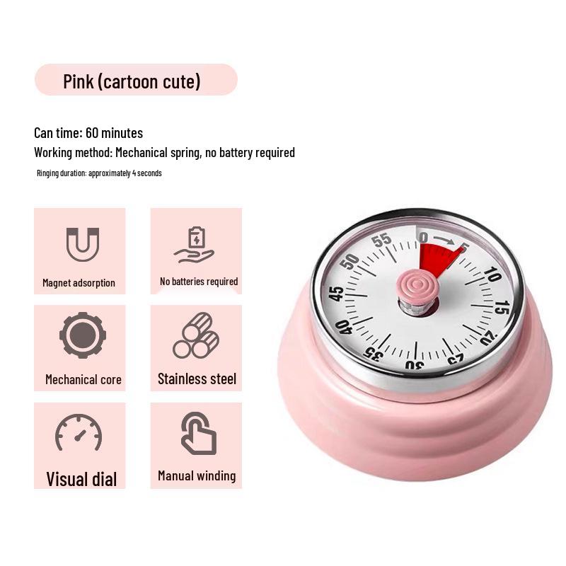 Механічний кухонний таймер з нержавіючої сталі в японському стилі з будильником для студентів
Механічний кухонний таймер з нержавіючої сталі в японському стилі з будильником для студентів