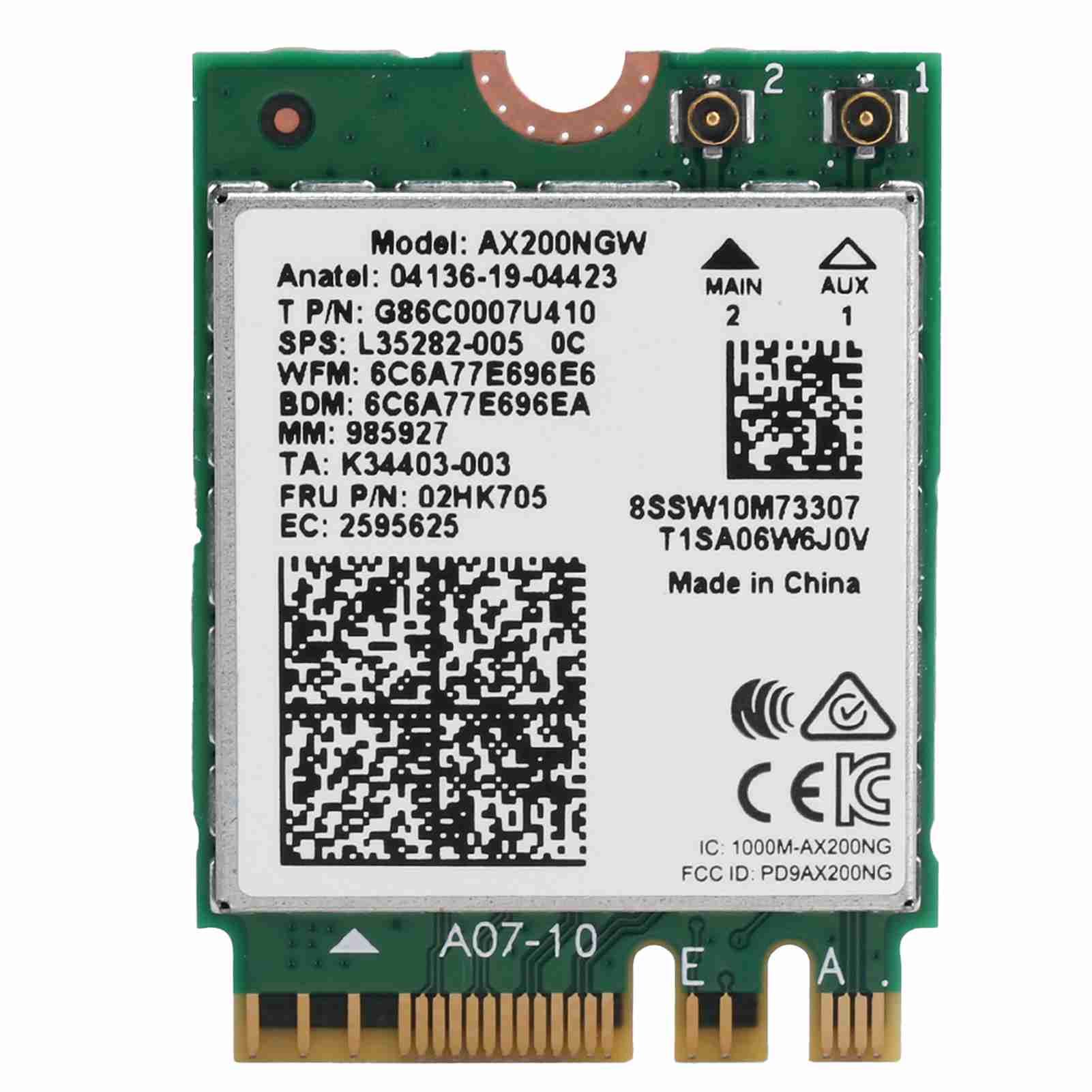 M.2 Wifi Card with Antenna Dual Computer Accessories AX200NGW 802.11ax NGFF Bluetooth
M.2 Wifi Card with Antenna Dual Computer Accessories AX200NGW 802.11ax NGFF Bluetooth