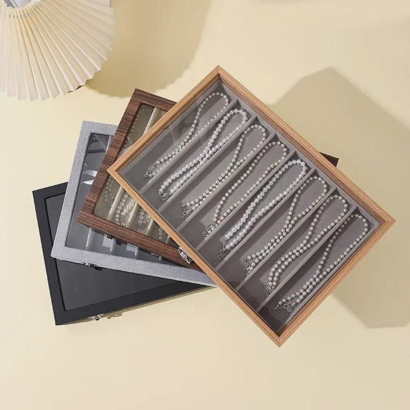 Large Capacity Pearl Necklace Storage Box with Glass Cover, Dustproof Jewelry Organizer for Bracelets and Hairpins
Large Capacity Pearl Necklace Storage Box with Glass Cover, Dustproof Jewelry Organizer for Bracelets and Hairpins