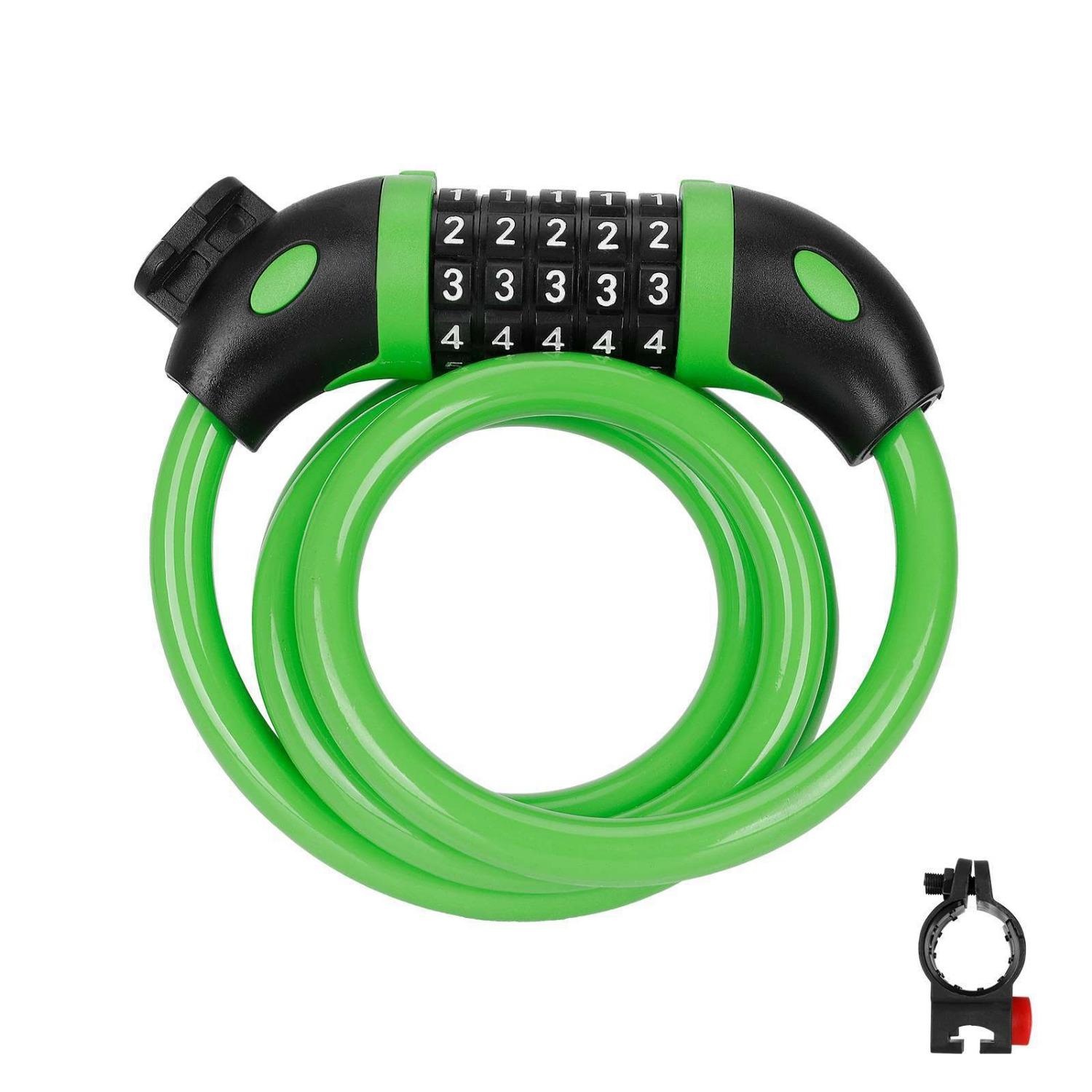 Велосипедный замок, длинный 120 см X 12 мм, тросовый замок с 5-значным смарт-кодом и коляской Bikeblue зелёный
Велосипедный замок, длинный 120 см X 12 мм, тросовый замок с 5-значным смарт-кодом и коляской Bikeblue зелёный