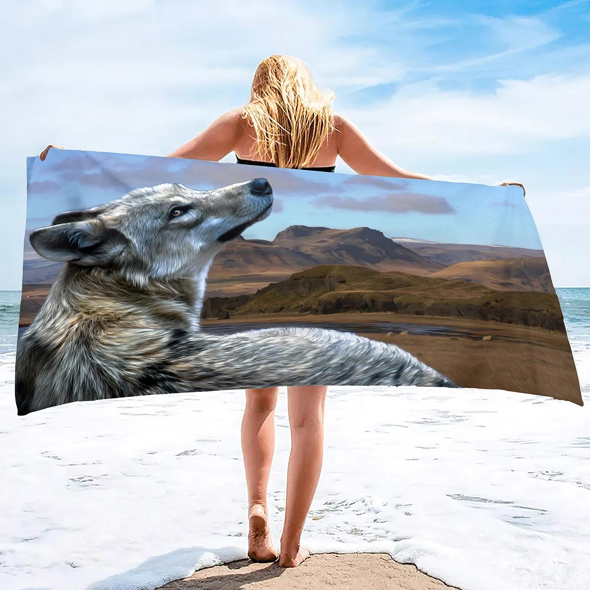 Wolf Beach Towel,Oversized Microfiber Bath Towel, Quick Dry Towel Sand Free for Travel Camping Swimming Yoga Sports W30*H60(CM)
Wolf Beach Towel,Oversized Microfiber Bath Towel, Quick Dry Towel Sand Free for Travel Camping Swimming Yoga Sports W30*H60(CM)