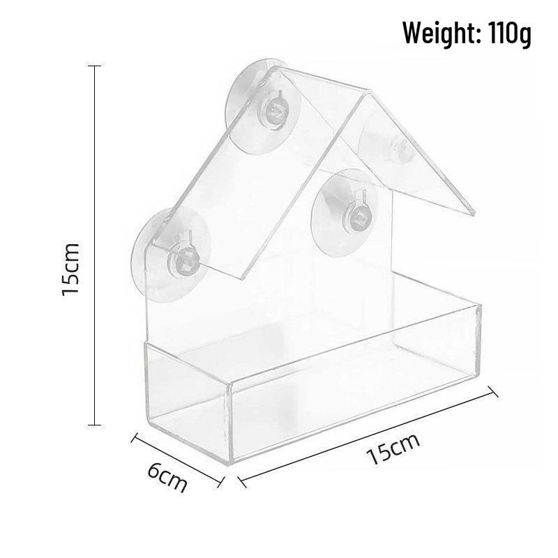 Clear Acrylic Wall-Mounted Bird Feeder with Suction Cups
Clear Acrylic Wall-Mounted Bird Feeder with Suction Cups