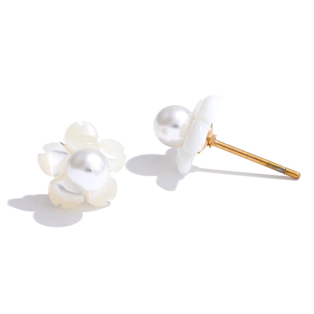 Yhpup Wholesale Thick Shell Simulated Pearls Flower Stud Earrings Daily Trendy Chic Style Stainless Steel Jewelry 2025
Yhpup Wholesale Thick Shell Simulated Pearls Flower Stud Earrings Daily Trendy Chic Style Stainless Steel Jewelry 2025