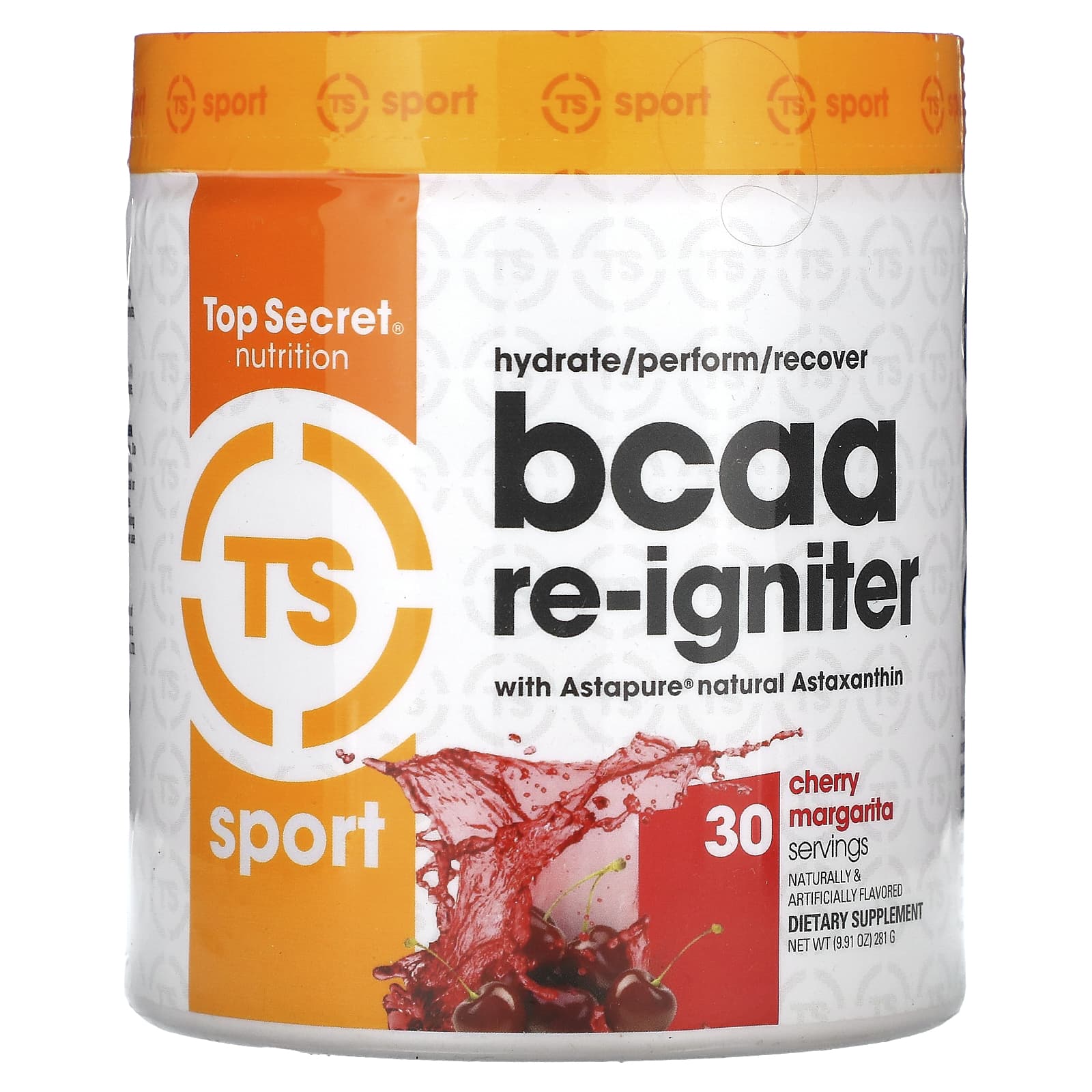 Top Secret Nutrition, Sport, Astapure Nautral BCAA Reigniter with Astaxanthin and Cherry Margarita, 9.91 oz (281 g)
Top Secret Nutrition, Sport, Astapure Nautral BCAA Reigniter with Astaxanthin and Cherry Margarita, 9.91 oz (281 g)