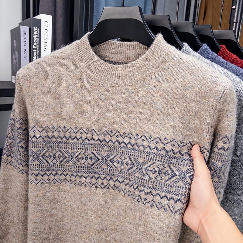 Men s Thick Warm Half-High Collar Jacquard Sweater - Autumn/Winter Casual Style, Middle-Aged Knitted Base Layer XXXL for 85-95 kg
Men s Thick Warm Half-High Collar Jacquard Sweater - Autumn/Winter Casual Style, Middle-Aged Knitted Base Layer XXXL for 85-95 kg