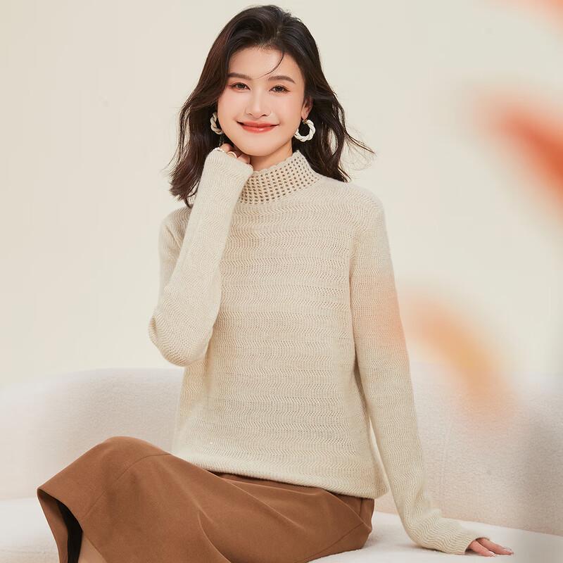 Женский свитер из 100% кашемира с жаккардовым узором из пайеток и воротником-стойкой L
Женский свитер из 100% кашемира с жаккардовым узором из пайеток и воротником-стойкой L