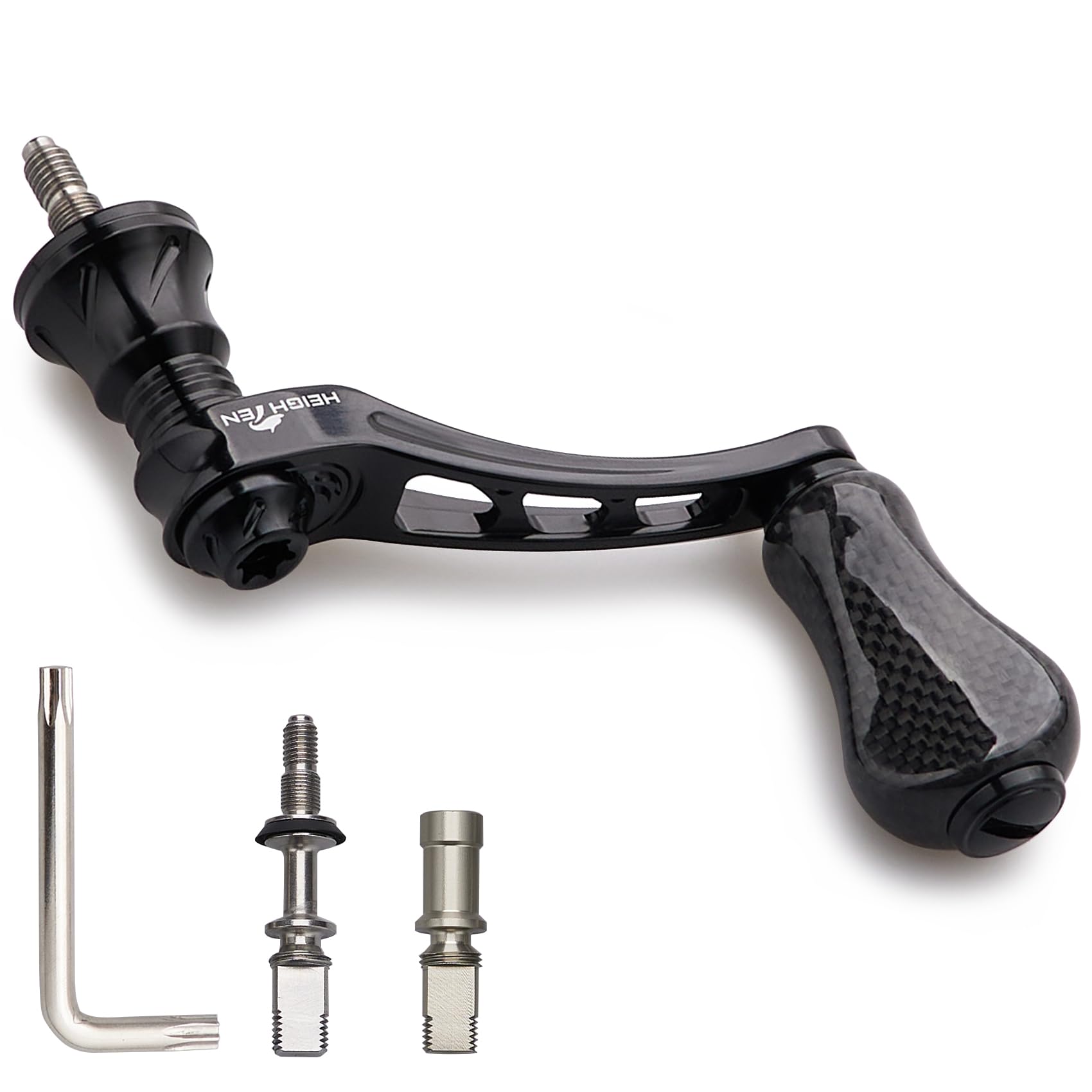 HEIGHTEN 45-50mm Variable Reel Handle 22mm Aluminum Knob / 20mm Carbon Knob for Shimano Daiwa Universal Spinning Equipped with Carbon Knob - Black 957
HEIGHTEN 45-50mm Variable Reel Handle 22mm Aluminum Knob / 20mm Carbon Knob for Shimano Daiwa Universal Spinning Equipped with Carbon Knob - Black 957