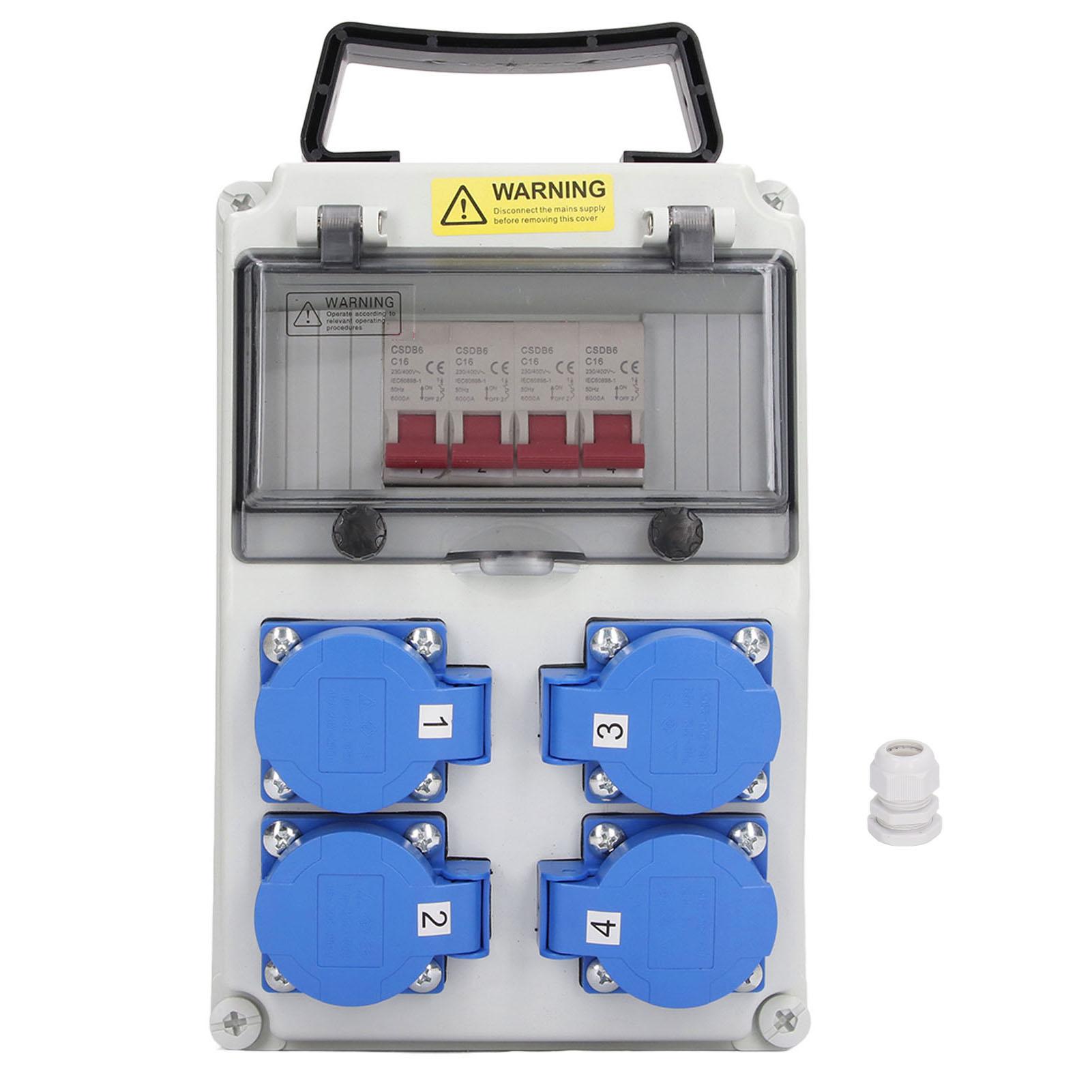 Mobile Industrial Socket Box Outdoor Power Distributor Circuit Breaker PC 4 X 16A 200‑250V Plug Waterproof Handheld for Houses синій
Mobile Industrial Socket Box Outdoor Power Distributor Circuit Breaker PC 4 X 16A 200‑250V Plug Waterproof Handheld for Houses синій