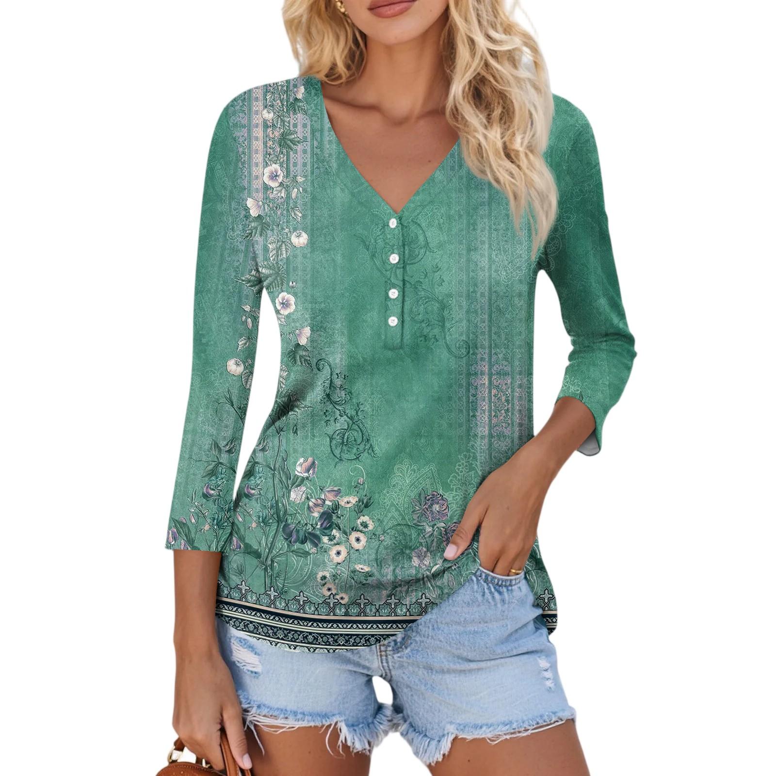 Женский повседневный модный сексуальный удобный топ с V-образным вырезом, пуговицами и цветочным принтом, рукав три четверти XXL
Женский повседневный модный сексуальный удобный топ с V-образным вырезом, пуговицами и цветочным принтом, рукав три четверти XXL