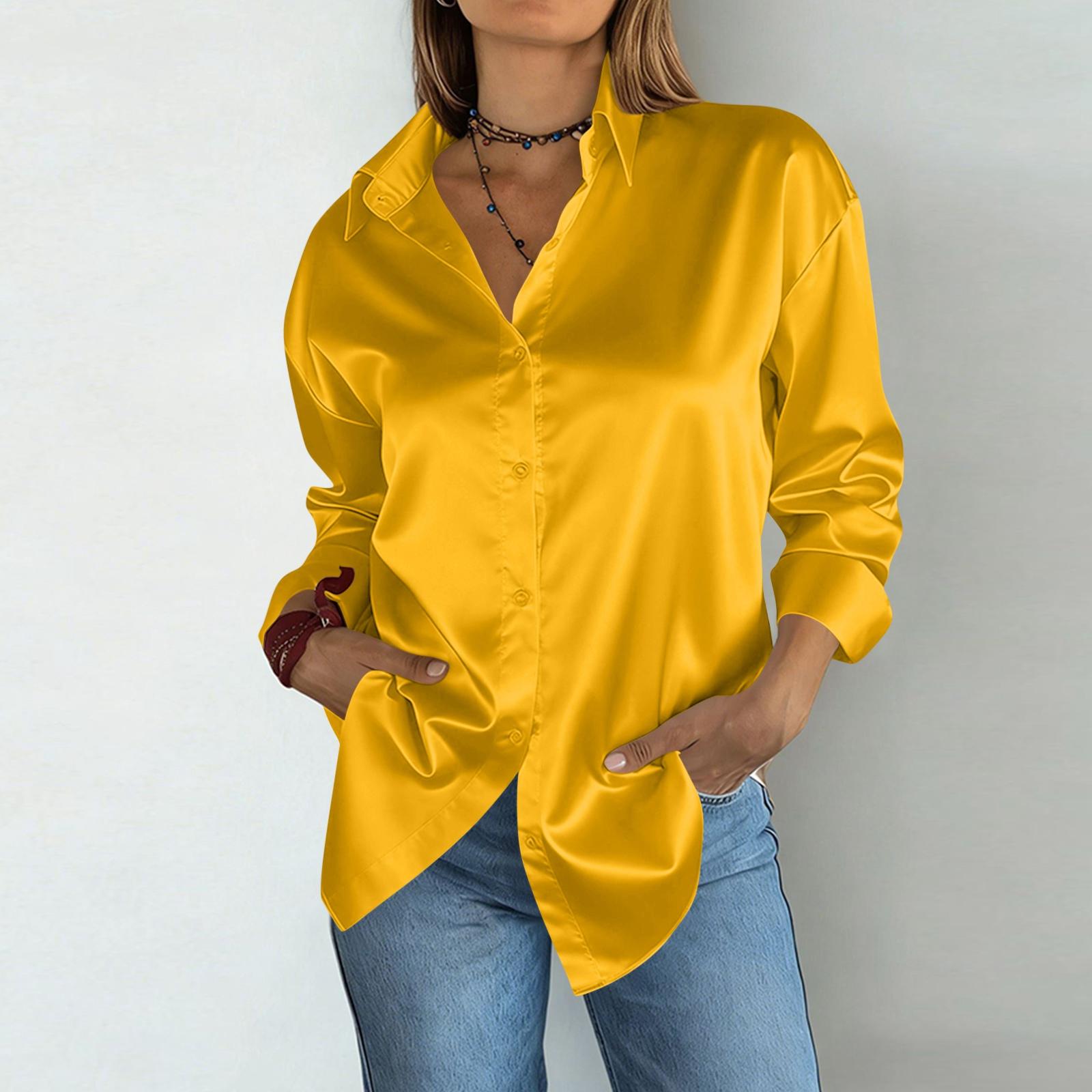 Women s Fashion Color Button Collar Loose Long Sleeve Versatile Casual Shirt Top XL жовтий
Women s Fashion Color Button Collar Loose Long Sleeve Versatile Casual Shirt Top XL жовтий