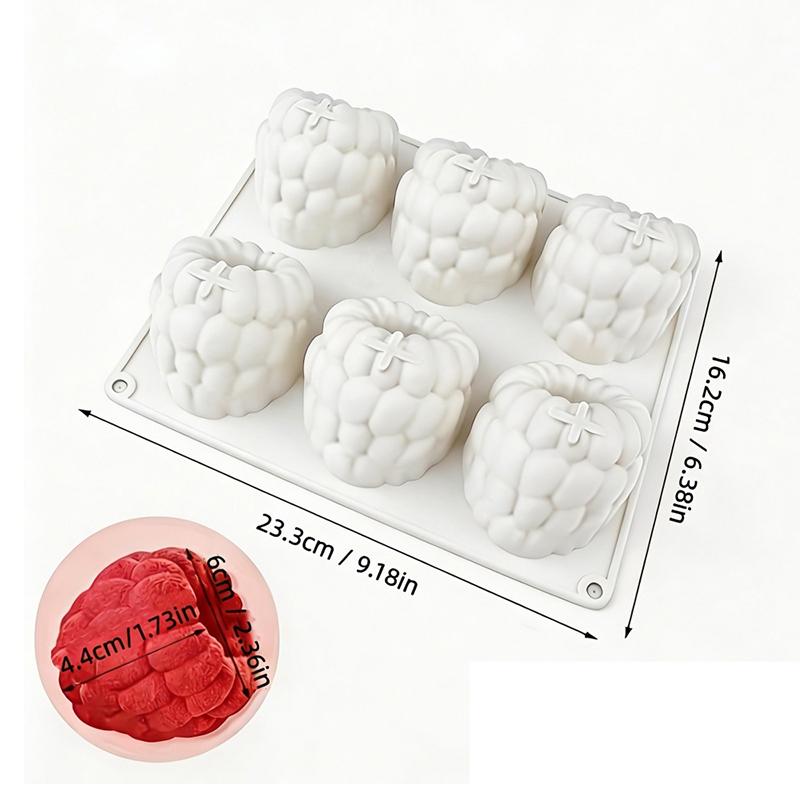 6 Cavity Raspberry Mousse Cake Baking Mold Fruit Shaped Dessert Silicone Mold For Chocolate Pudding Decorating Tools 1PC білий
6 Cavity Raspberry Mousse Cake Baking Mold Fruit Shaped Dessert Silicone Mold For Chocolate Pudding Decorating Tools 1PC білий