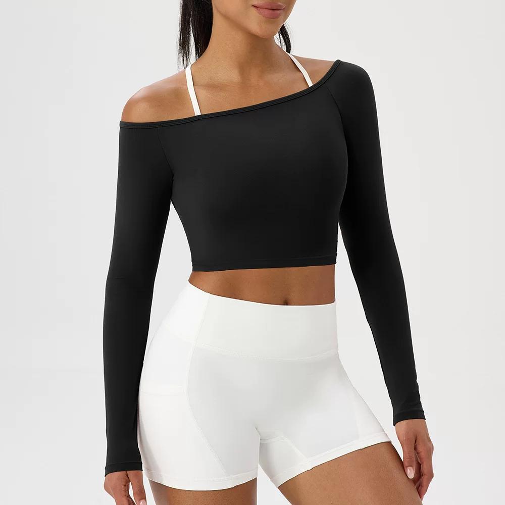 European and American Style Yoga Long-Sleeve T-Shirt for Women, Off-Shoulder, Sexy, Tight-Fitting Gym Top, Naked-Feel Quick-Dry Sports Long-Sleeve M чёрный
European and American Style Yoga Long-Sleeve T-Shirt for Women, Off-Shoulder, Sexy, Tight-Fitting Gym Top, Naked-Feel Quick-Dry Sports Long-Sleeve M чёрный