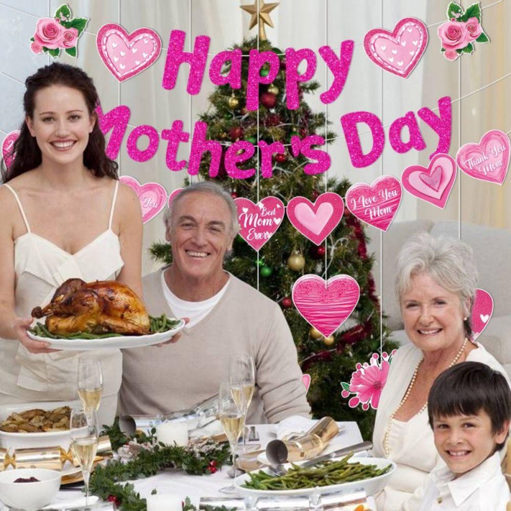 Pink Mother s Day Hanging Paper Cards Romantic DIY Paper Pull Flags Festival Heart-shaped Flag
Pink Mother s Day Hanging Paper Cards Romantic DIY Paper Pull Flags Festival Heart-shaped Flag