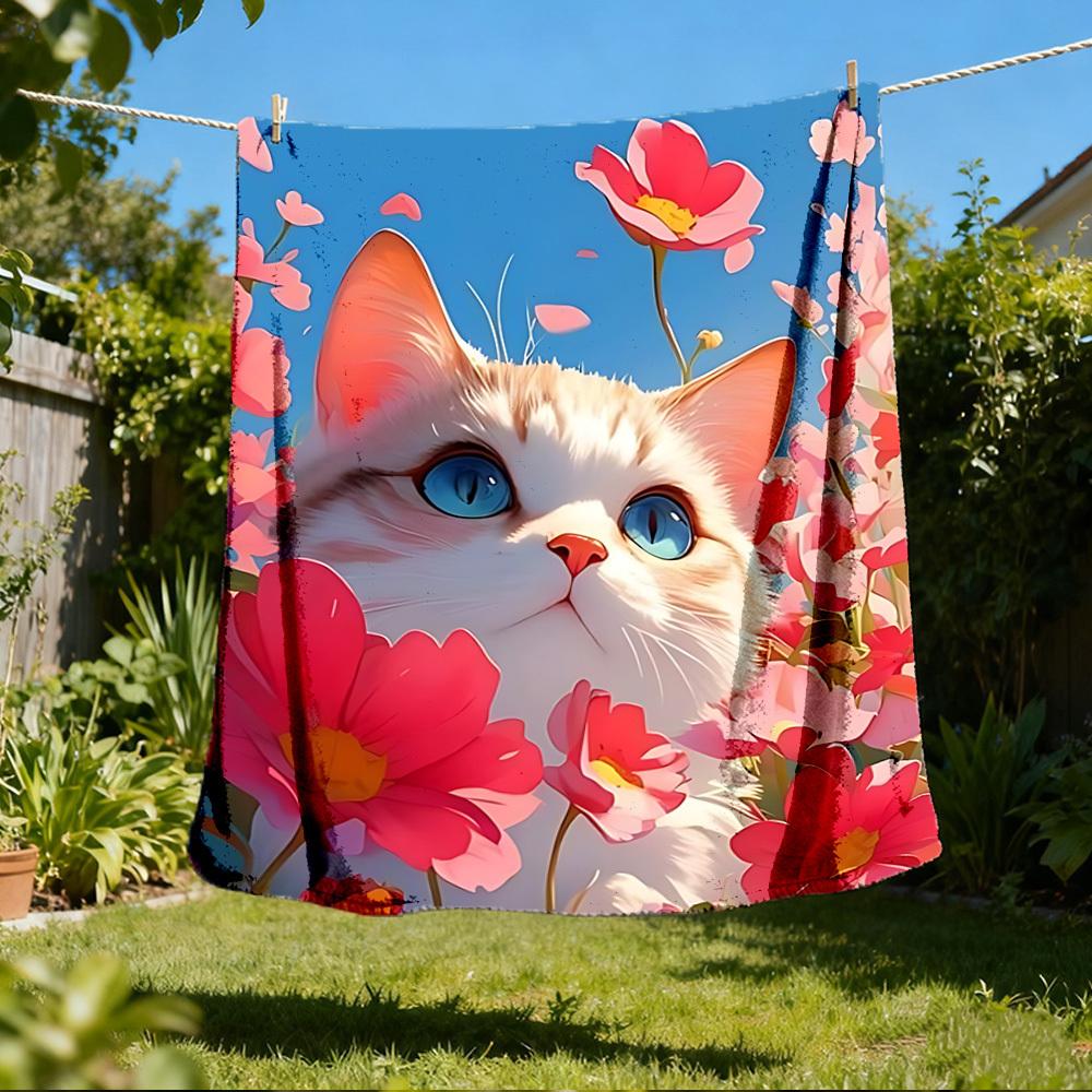 1pc Floral Cat Print Outdoor Flannel Blanket , Machine Washable Perfect Gift for Birthday , Holiday Travel Accessory , Durable Material 80x120cm
1pc Floral Cat Print Outdoor Flannel Blanket , Machine Washable Perfect Gift for Birthday , Holiday Travel Accessory , Durable Material 80x120cm