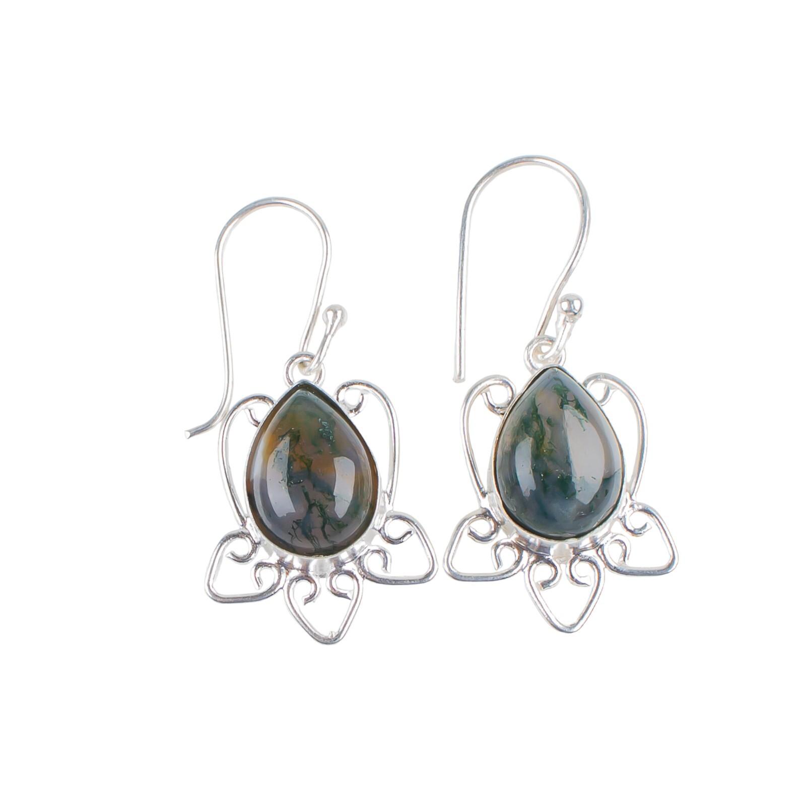 Moss Agate Gemstone 925 Sterling Silver Artisan Jewelry Earrings For Daughter EE-40-28
Moss Agate Gemstone 925 Sterling Silver Artisan Jewelry Earrings For Daughter EE-40-28