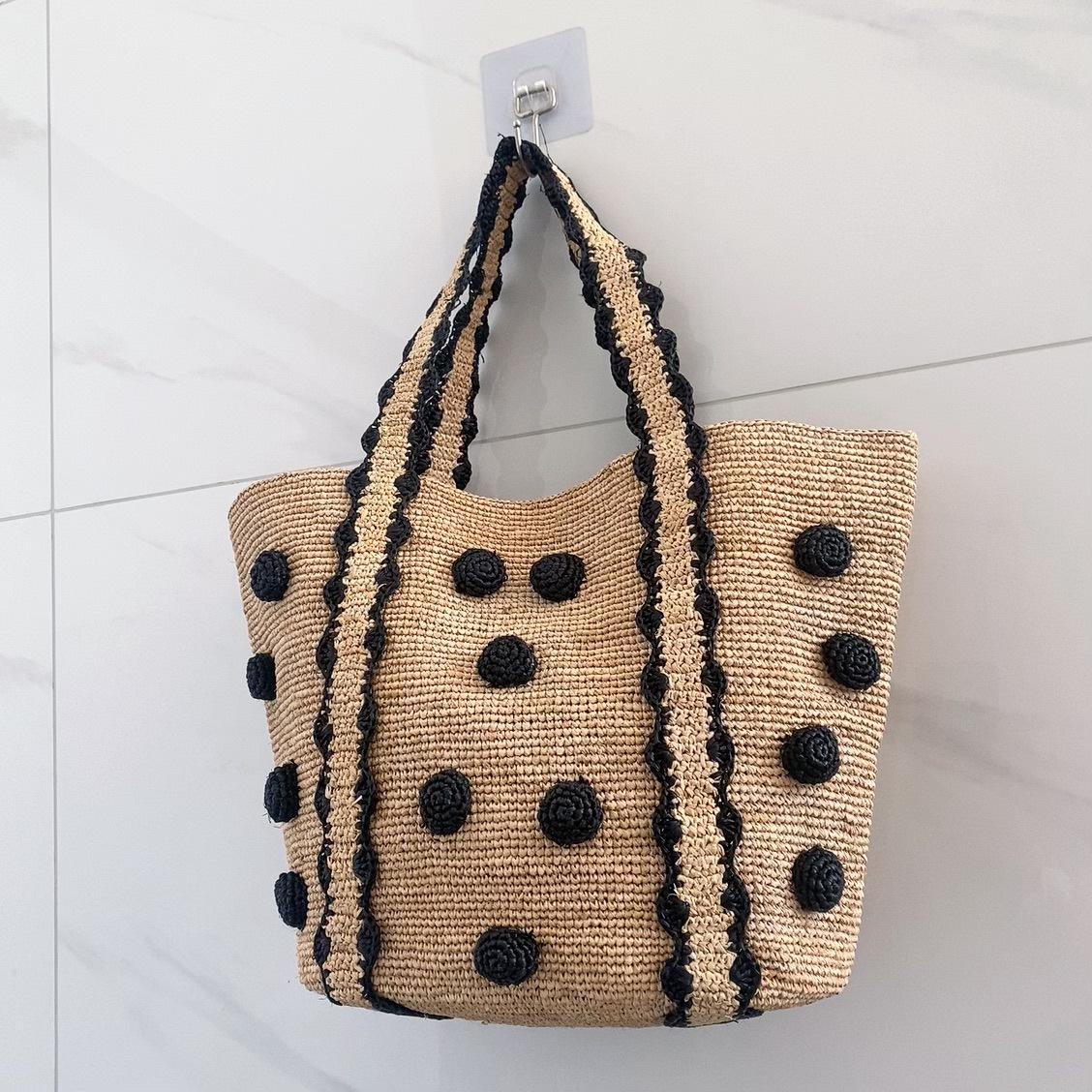 Summer Raffia Straw Bag Dot Woven Bucket Bags for Women Shoulder Bag Handmade Travel Beach Bags Handbags Shopper Tote Purse NEW
Summer Raffia Straw Bag Dot Woven Bucket Bags for Women Shoulder Bag Handmade Travel Beach Bags Handbags Shopper Tote Purse NEW