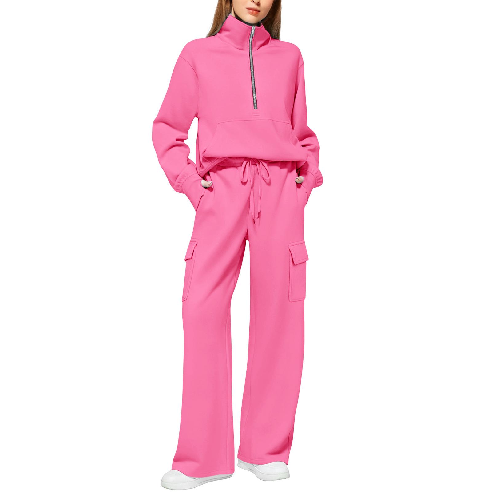 Стильный и повседневный комплект из толстовки с длинным рукавом и брюк свободного кроя на кулиске для женщин (Комплект из двух частей) XL розовый
Стильный и повседневный комплект из толстовки с длинным рукавом и брюк свободного кроя на кулиске для женщин (Комплект из двух частей) XL розовый