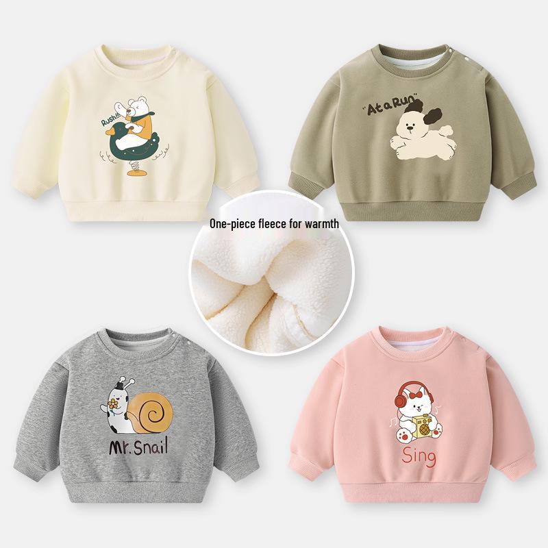Baby Boys & Girls Round Neck Fleece Sweatshirt, Long Sleeve Warm Base Shirt for Autumn & Winter 90 cm
Baby Boys & Girls Round Neck Fleece Sweatshirt, Long Sleeve Warm Base Shirt for Autumn & Winter 90 cm