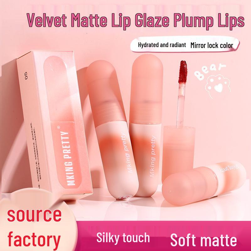 MKING PRETTY Velvet Soft Mist Matte Lip Glaze in Bean Paste Red - Affordable Women’s Lipstick.
MKING PRETTY Velvet Soft Mist Matte Lip Glaze in Bean Paste Red - Affordable Women’s Lipstick.