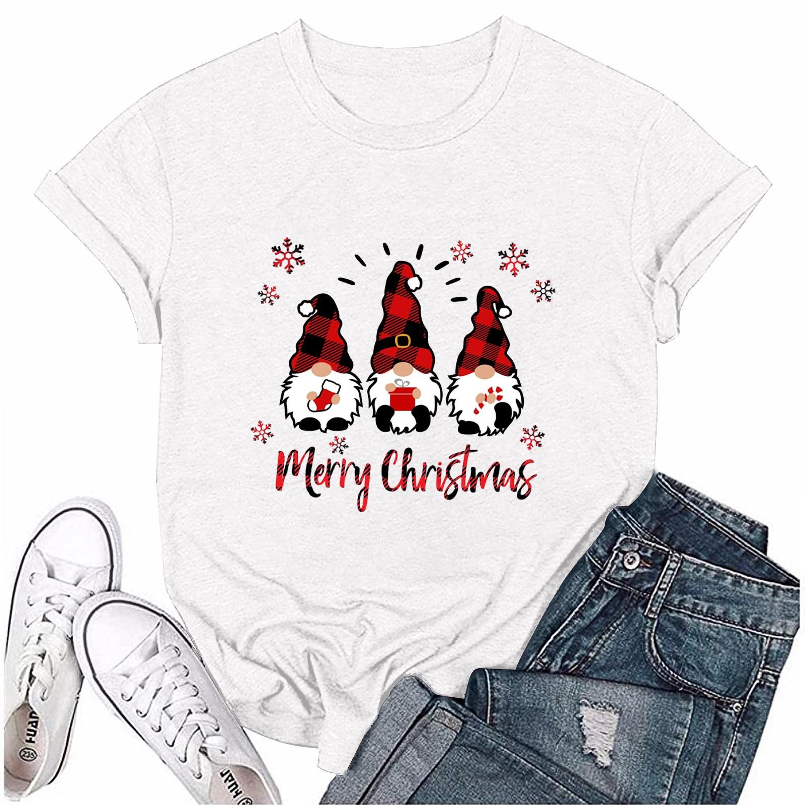 Женский повседневный рождественский принт с короткими рукавами и круглым вырезом, свободный пуловер, топ XL белый
Женский повседневный рождественский принт с короткими рукавами и круглым вырезом, свободный пуловер, топ XL белый