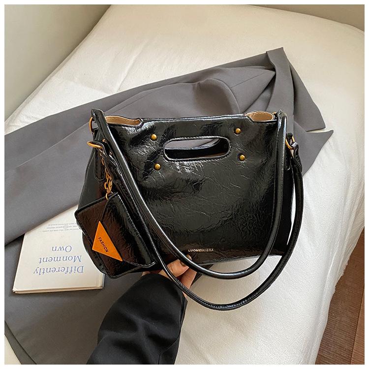 Ретро сумка, Стильная, Повседневная и Модная Сумка, Сумка через плечо, Женская сумка для поездок чёрный