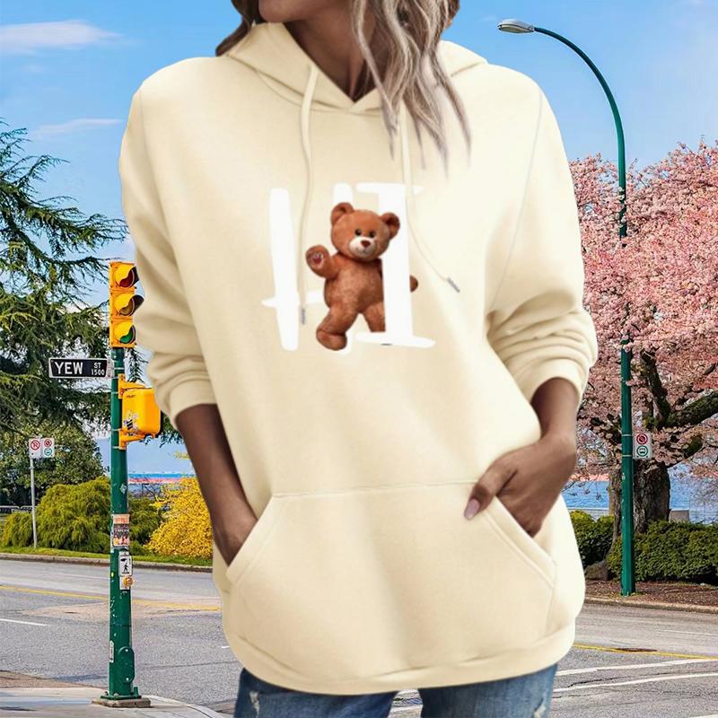Женские милые свободные толстовки с принтом маленького медведя, блузки, толстовки, повседневные свитера с длинным рукавом XS бежевый
Женские милые свободные толстовки с принтом маленького медведя, блузки, толстовки, повседневные свитера с длинным рукавом XS бежевый