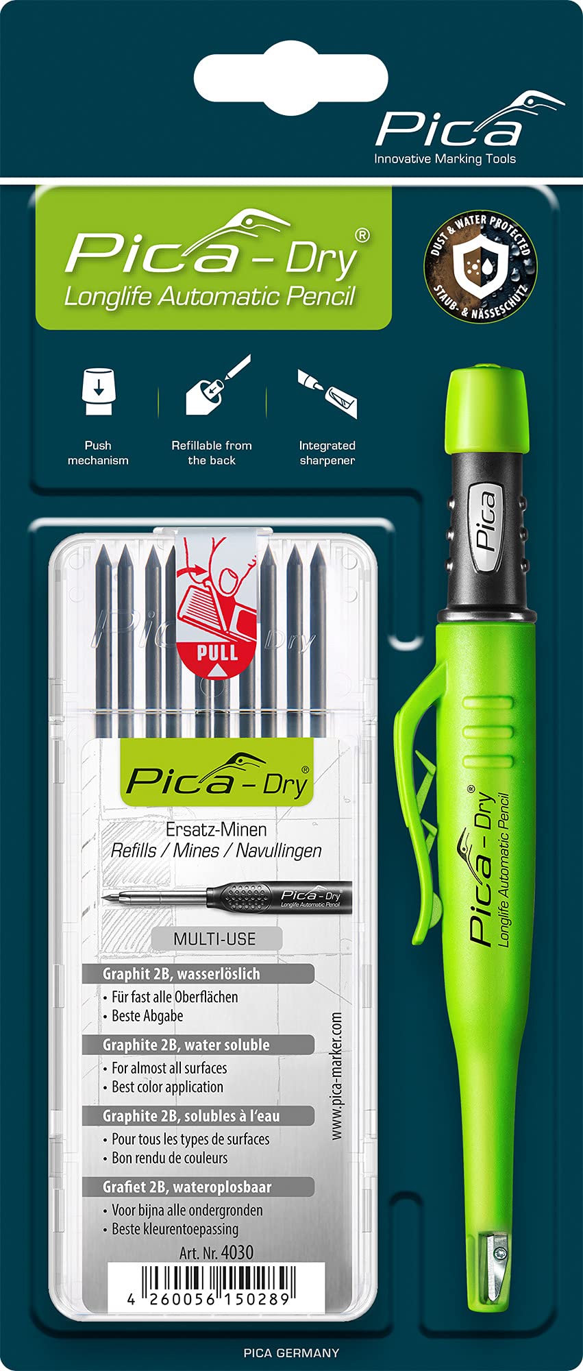 Механический карандаш Longlife Pica Dry, графитовый стержень 2B 30403 Mr.baby Pica-Dry, упаковка 10 штук, водорастворимый
Механический карандаш Longlife Pica Dry, графитовый стержень 2B 30403 Mr.baby Pica-Dry, упаковка 10 штук, водорастворимый