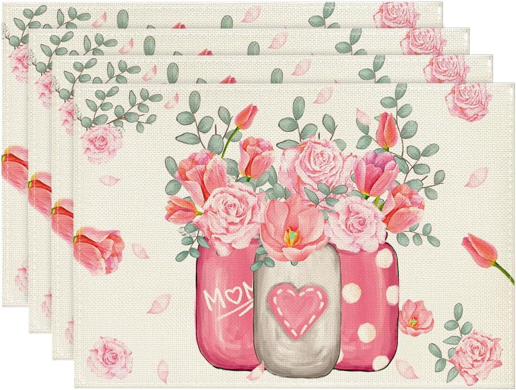 Rose Vase Mother s Day Placemats Set of 4, 12x18 Inch Seasonal Spring Holiday Table Mats for Party Kitchen Dining Decoration 4pcs-12x18
Rose Vase Mother s Day Placemats Set of 4, 12x18 Inch Seasonal Spring Holiday Table Mats for Party Kitchen Dining Decoration 4pcs-12x18