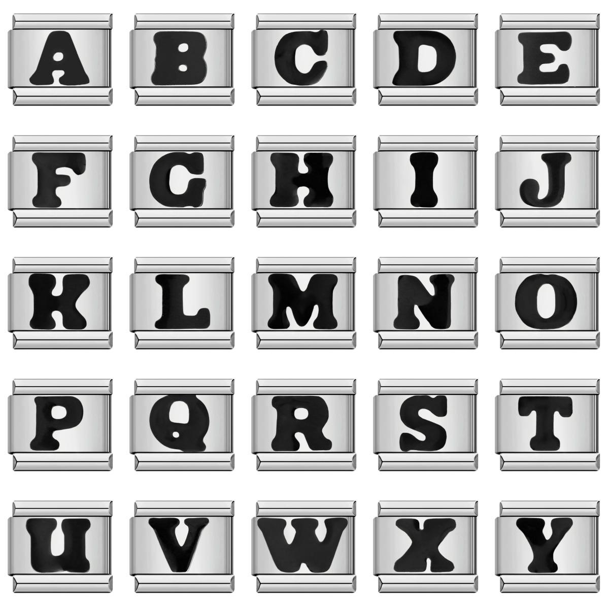Black Red Blue Pink Purple Glaze 26 English A-Z Letters Charm Italian Links Fit 9mm Bracelet Stainless Steel Jewelry DIY Making Z чорний
Black Red Blue Pink Purple Glaze 26 English A-Z Letters Charm Italian Links Fit 9mm Bracelet Stainless Steel Jewelry DIY Making Z чорний