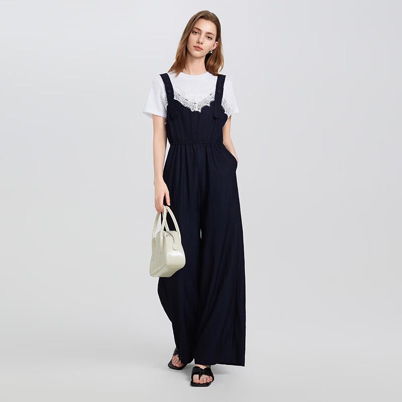 Women s Short Sleeve T-Shirt & Lace Suspender Wide-Leg Pants Set S
Women s Short Sleeve T-Shirt & Lace Suspender Wide-Leg Pants Set S