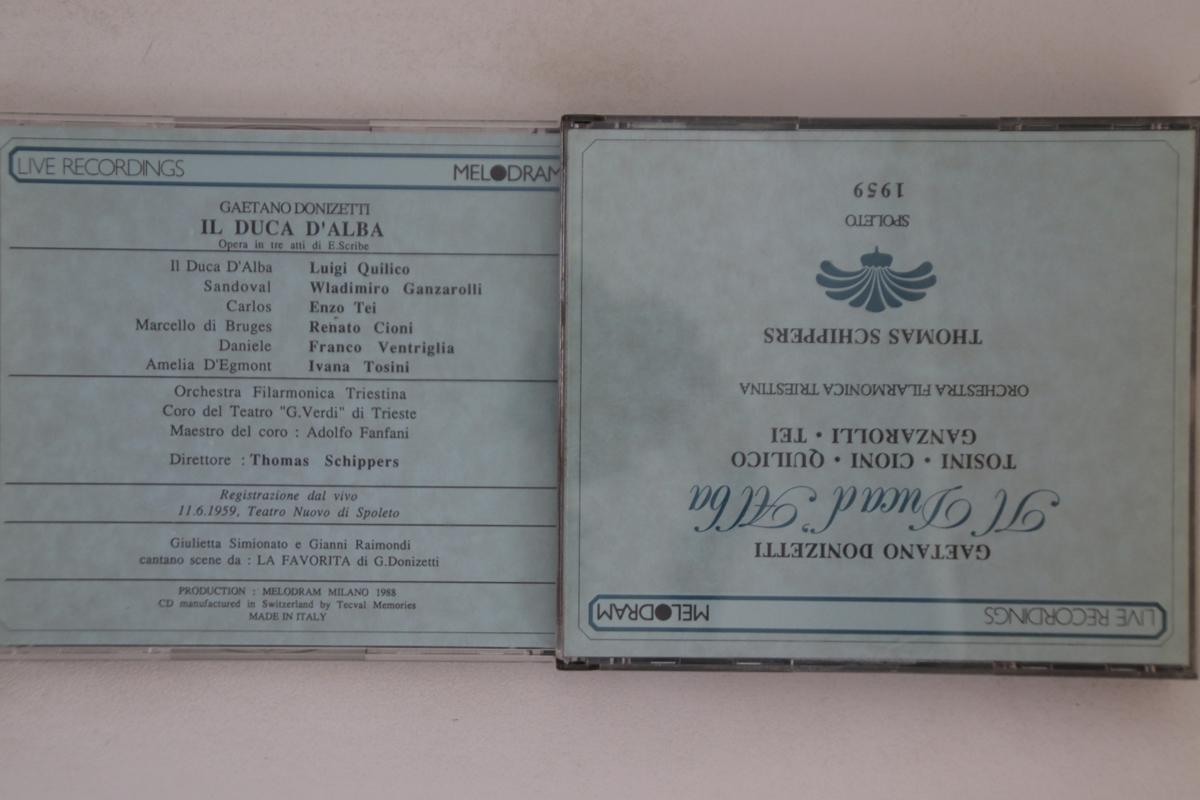 CD THOMAS SCHIPPERS - Il Duca D alba MEL27036 MELODRAM Non Japan Classical Used
CD THOMAS SCHIPPERS - Il Duca D alba MEL27036 MELODRAM Non Japan Classical Used