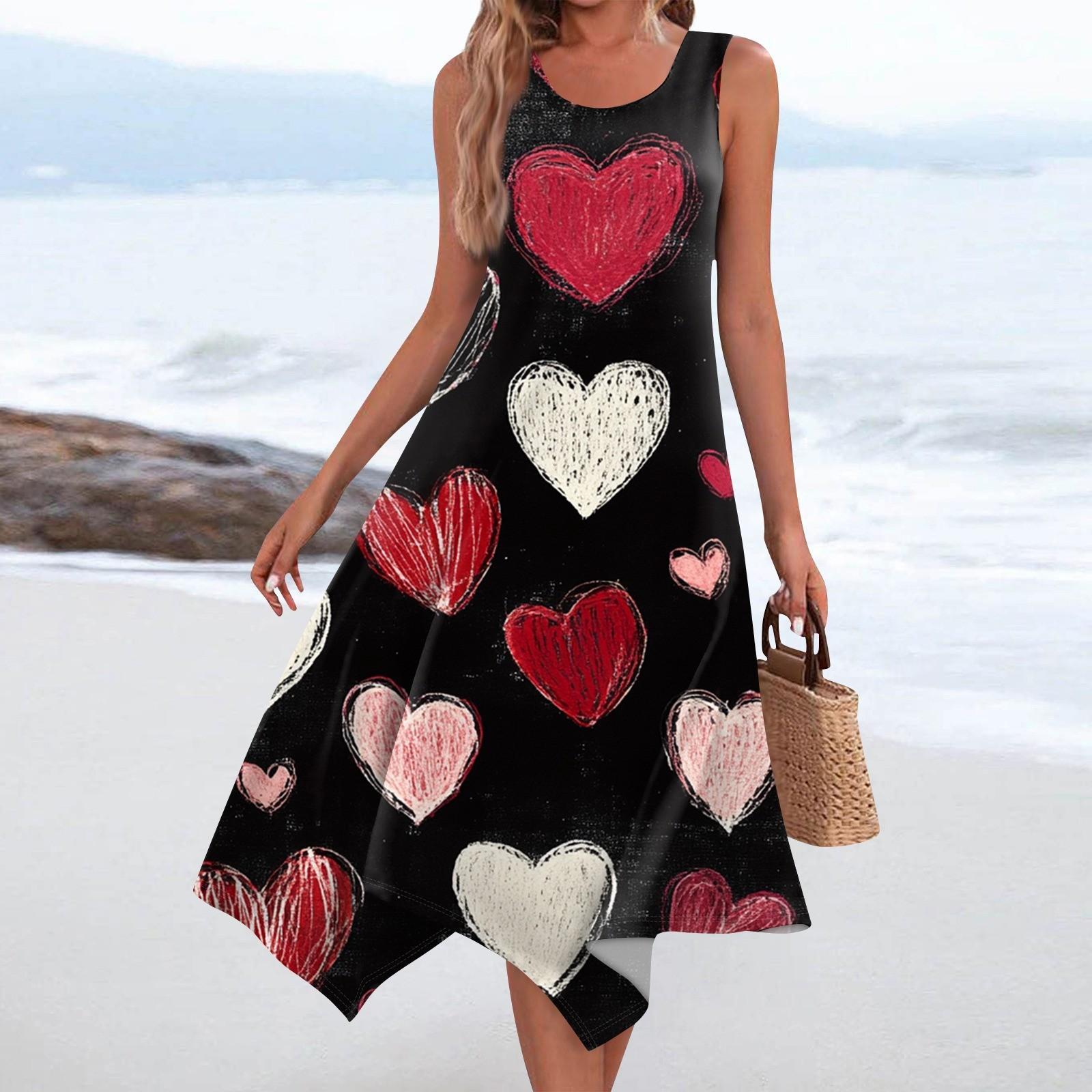 Women s Casual Fashion Round Neck Sleeveless Print Irregular Hem Midi Dress M чорний
Women s Casual Fashion Round Neck Sleeveless Print Irregular Hem Midi Dress M чорний