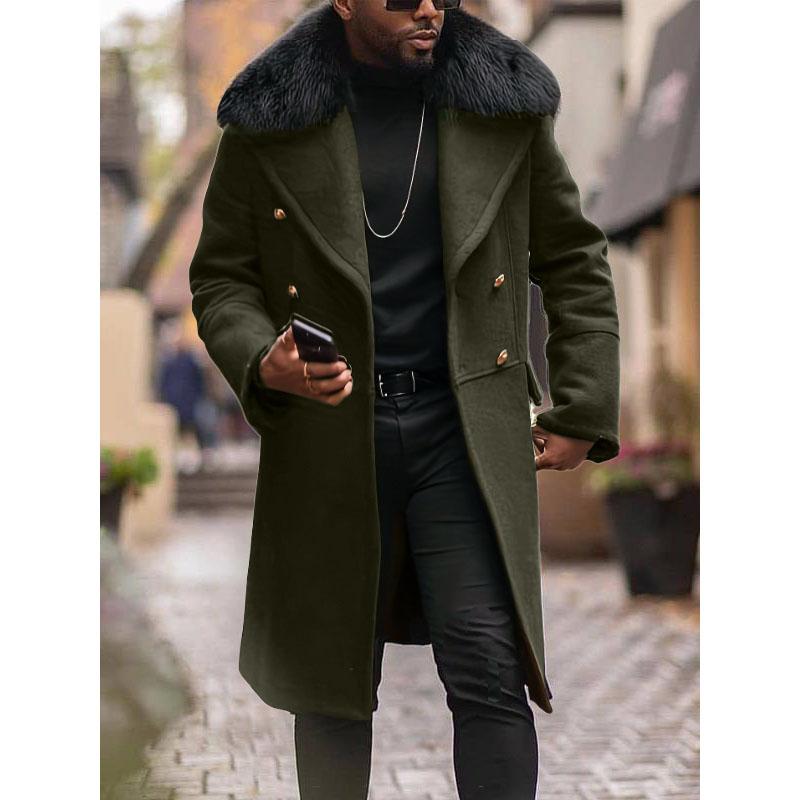 Европейский размер Мужское осенне-зимнее повседневное шерстяное пальто Двубортное пальто с меховым воротником Ветровка средней длины XS зелёный
Европейский размер Мужское осенне-зимнее повседневное шерстяное пальто Двубортное пальто с меховым воротником Ветровка средней длины XS зелёный