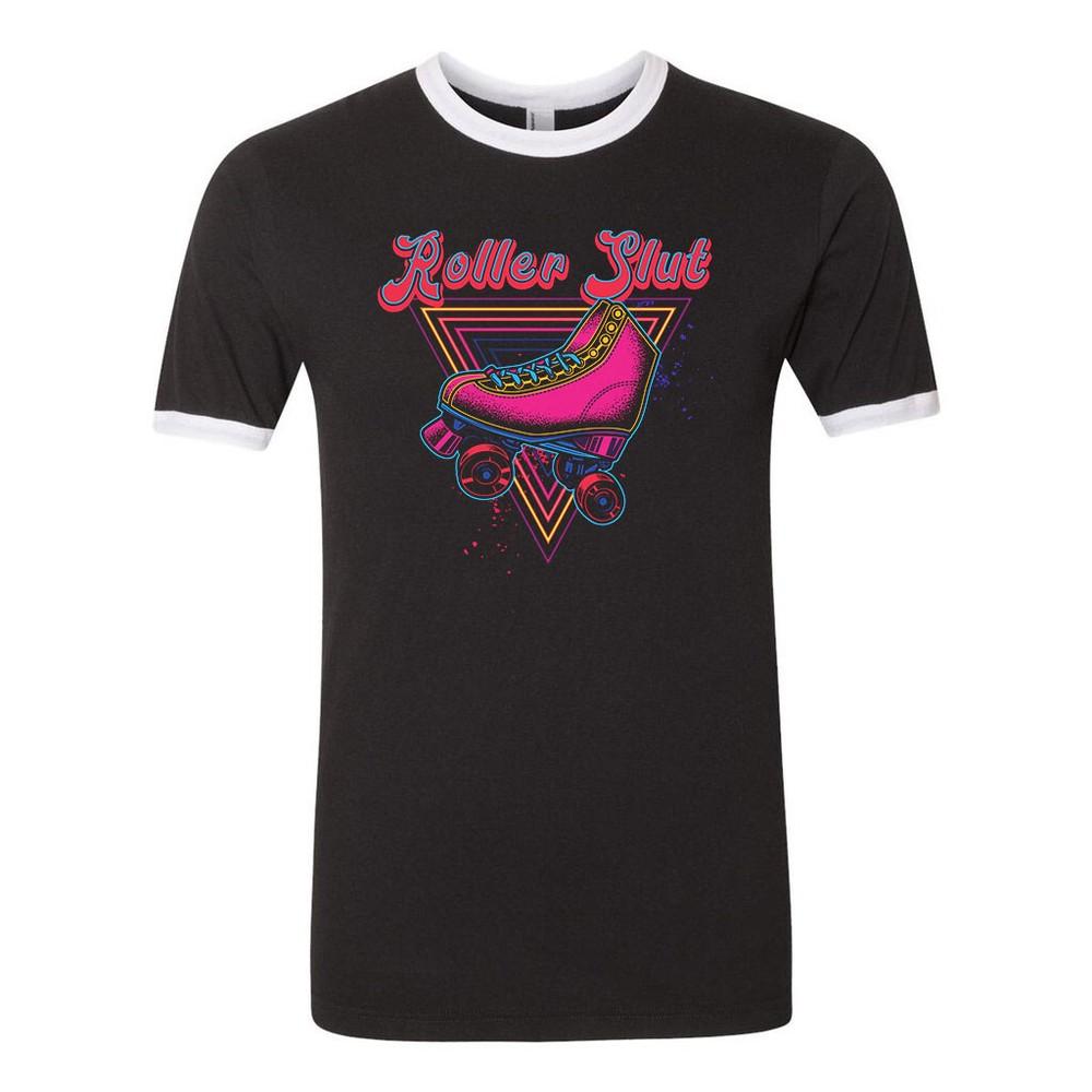 Unisex Ringer Tee T Shirt Novelty 100% Cotton 70 s 80 s Roller Skate Sl*t Retro L
Unisex Ringer Tee T Shirt Novelty 100% Cotton 70 s 80 s Roller Skate Sl*t Retro L