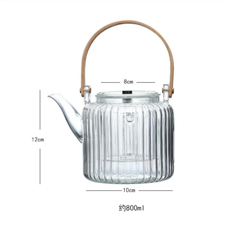 Japanese Vertical Stripe Pattern Boiling Steamed Glass Teapot Puer FlowerTea Kettle Kungfu Tea Pot Flat Bamboo Lifting Beam Pot
Japanese Vertical Stripe Pattern Boiling Steamed Glass Teapot Puer FlowerTea Kettle Kungfu Tea Pot Flat Bamboo Lifting Beam Pot