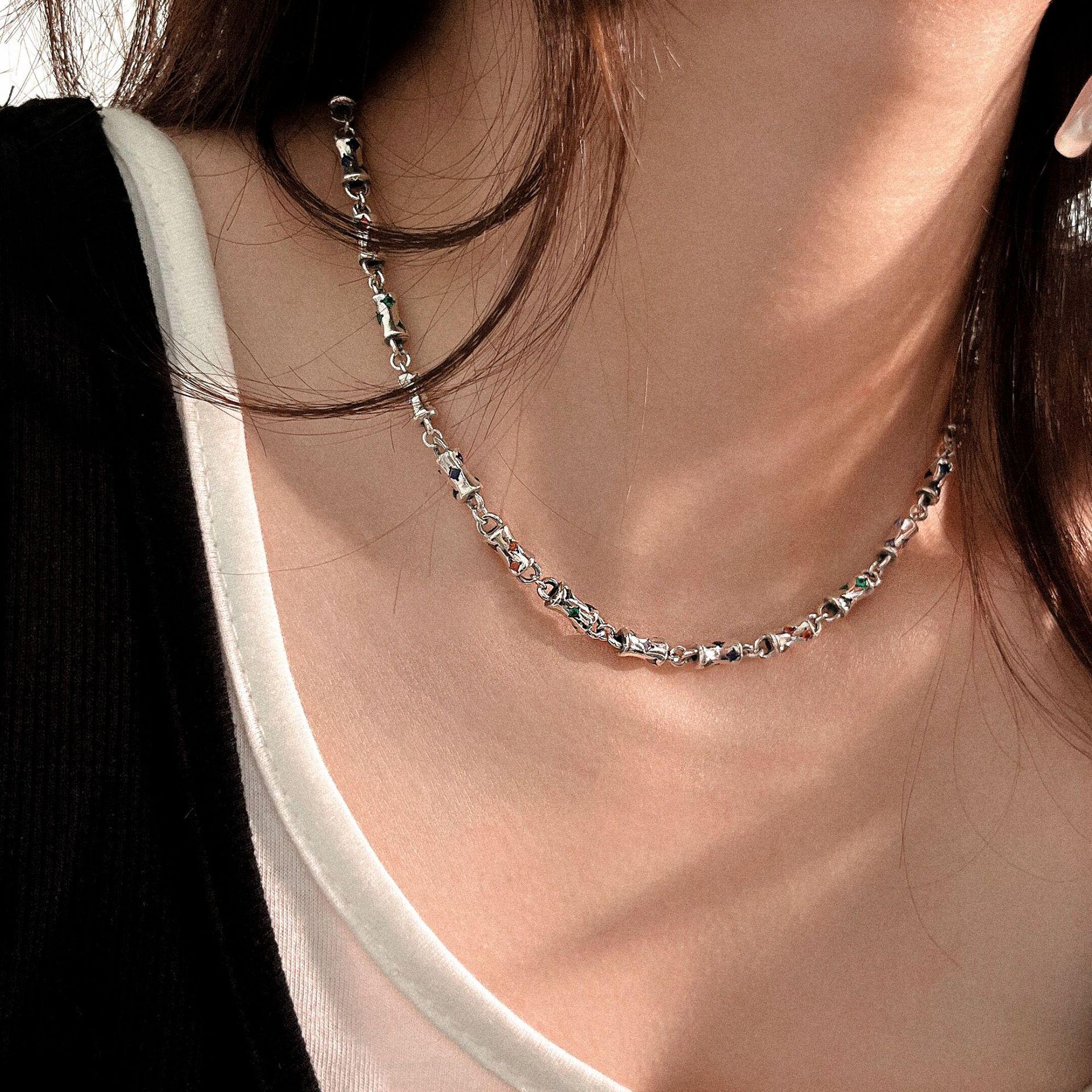 Yinruitai Sterling Silver Multicolor Zircon Necklace & Korean Dongdaemun Vintage Bracelet Set
Yinruitai Sterling Silver Multicolor Zircon Necklace & Korean Dongdaemun Vintage Bracelet Set