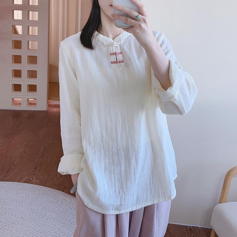 Spring Retro Chinese Button Cotton Shirt: Stand Collar, Long Sleeve, Comfortable & Skin-Friendly for Women XXL білий
Spring Retro Chinese Button Cotton Shirt: Stand Collar, Long Sleeve, Comfortable & Skin-Friendly for Women XXL білий