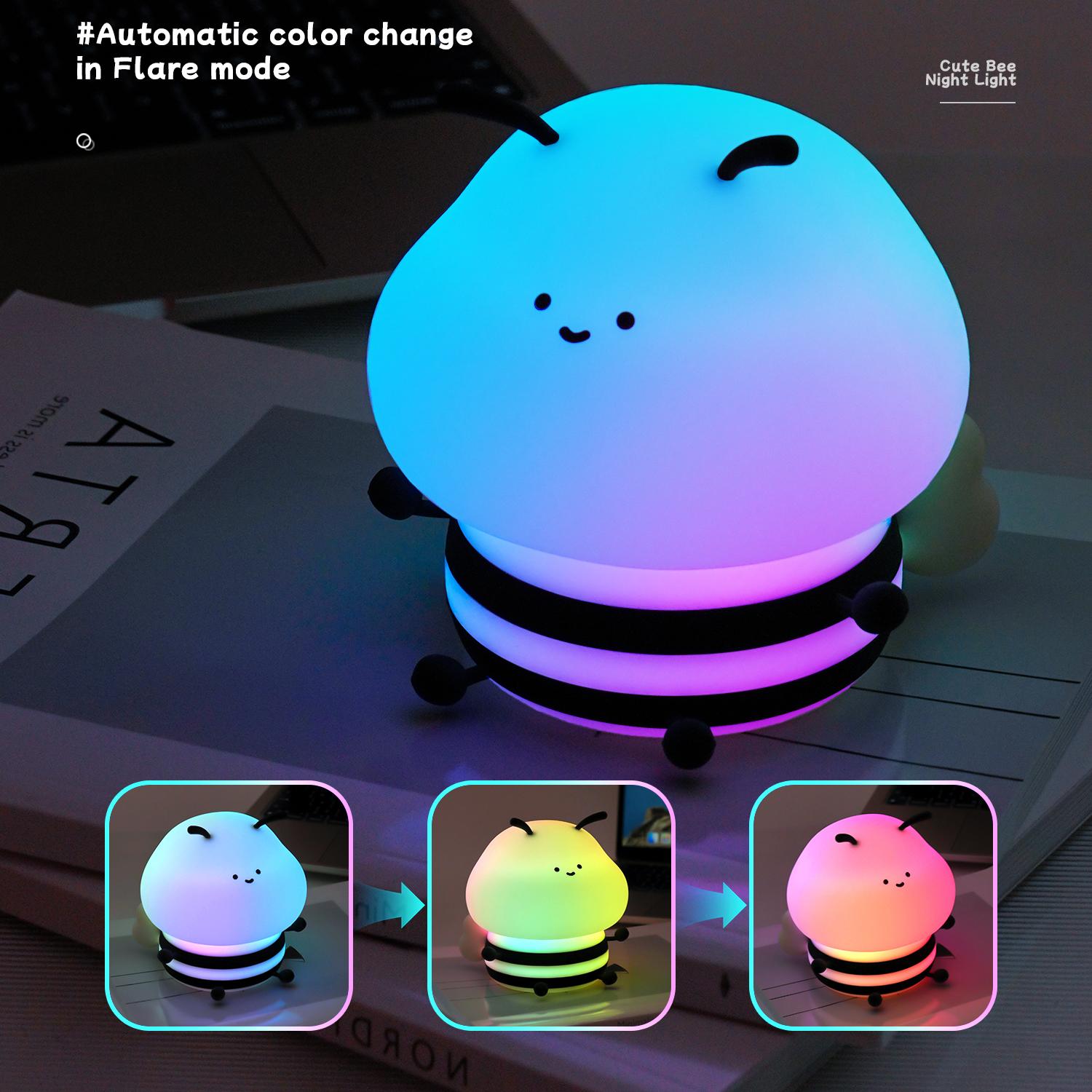 Lessdot Bee Night Light Cute Silicone Night Light Desktop Decorative Lamp Indoor RGB Magic Color Atmosphere Lamp Children s Gift
Lessdot Bee Night Light Cute Silicone Night Light Desktop Decorative Lamp Indoor RGB Magic Color Atmosphere Lamp Children s Gift