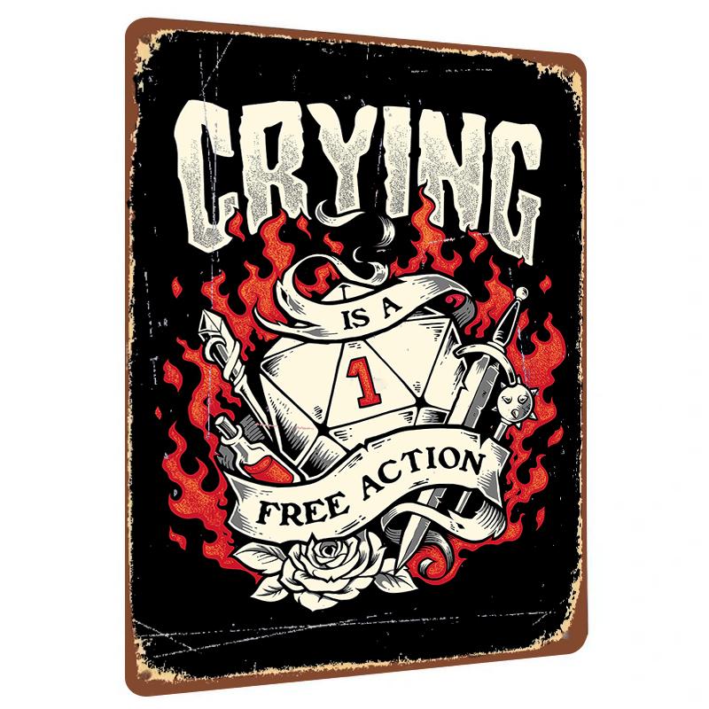 Dungeons and Dragons Metal Wall Art Crying is a Free Action D Dice Decor for Game Room 20x30cm(7.8x11.8inch)
Dungeons and Dragons Metal Wall Art Crying is a Free Action D Dice Decor for Game Room 20x30cm(7.8x11.8inch)