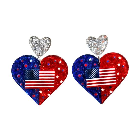 American USA Flag Earrings for Women Patriotic Red White Blue Cubic Zircon Dangle Drop Earrings, 4th of July Independence Day Gift A
American USA Flag Earrings for Women Patriotic Red White Blue Cubic Zircon Dangle Drop Earrings, 4th of July Independence Day Gift A