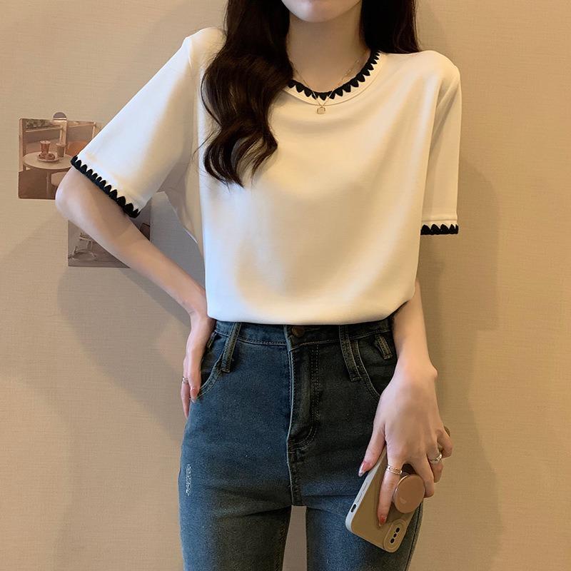 Women s New Summer Style Korean Style Jacquard Neckline Trendy Top with Niche Design and Loose Round Neck S белый
Women s New Summer Style Korean Style Jacquard Neckline Trendy Top with Niche Design and Loose Round Neck S белый