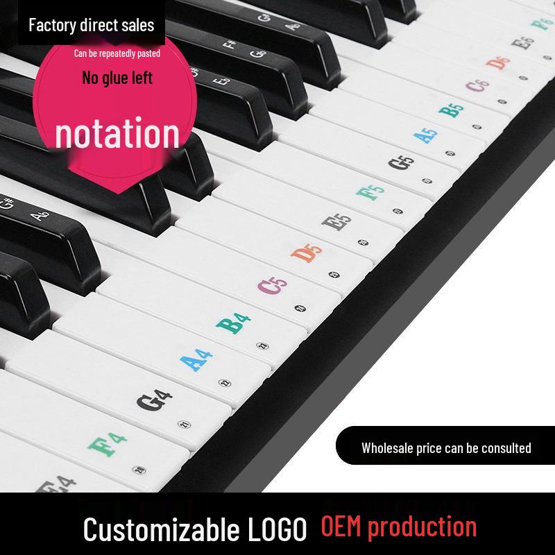 Universal Keyboard Stickers: Simplified Note & Staff Notation for Electronic & Hand-Rolled Pianos GQ0220
Universal Keyboard Stickers: Simplified Note & Staff Notation for Electronic & Hand-Rolled Pianos GQ0220