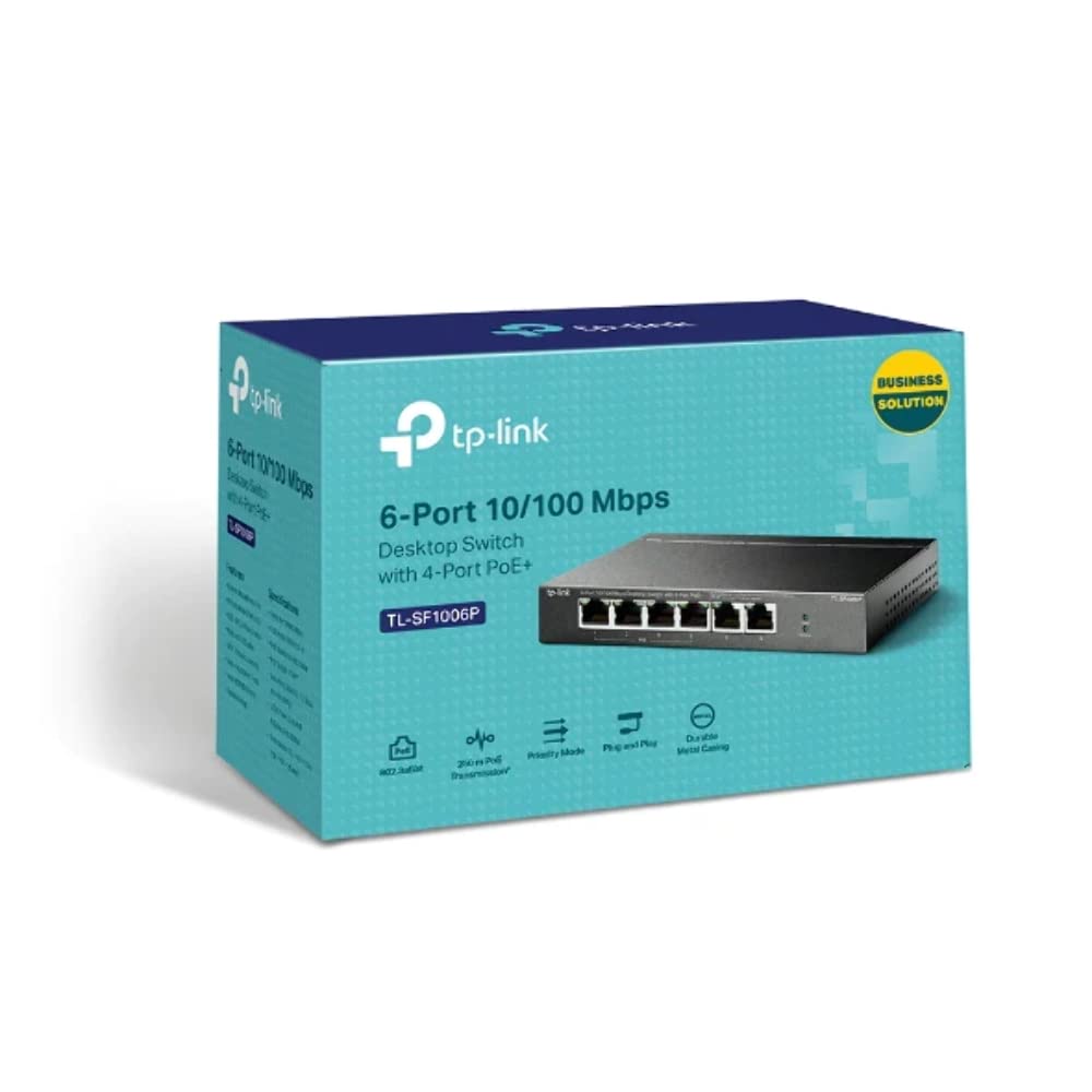 настільний комутатор PoE 4 TP-Link 6 портів 10/100 Мбіт/с (з + портами) TL-SF1006P(ООН)
настільний комутатор PoE 4 TP-Link 6 портів 10/100 Мбіт/с (з + портами) TL-SF1006P(ООН)