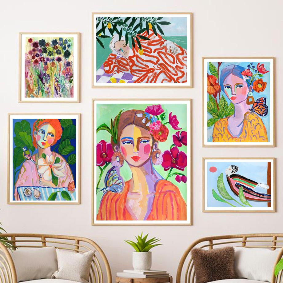 Stylish Lying Girl Butterfly Flower Abstract Wall Art Painting Poster and Prints Wall Picture Living Room
Stylish Lying Girl Butterfly Flower Abstract Wall Art Painting Poster and Prints Wall Picture Living Room