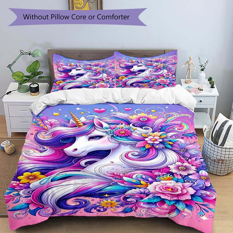 3pcs Enchanted Unicorn & Whimsical Floral Quilt Cover Set - Soft and Cozy Bedroom, Guest Room and Dorm Decorative Bedding 3-Piece Set 1 Quilt Cov 135x200cm
3pcs Enchanted Unicorn & Whimsical Floral Quilt Cover Set - Soft and Cozy Bedroom, Guest Room and Dorm Decorative Bedding 3-Piece Set 1 Quilt Cov 135x200cm