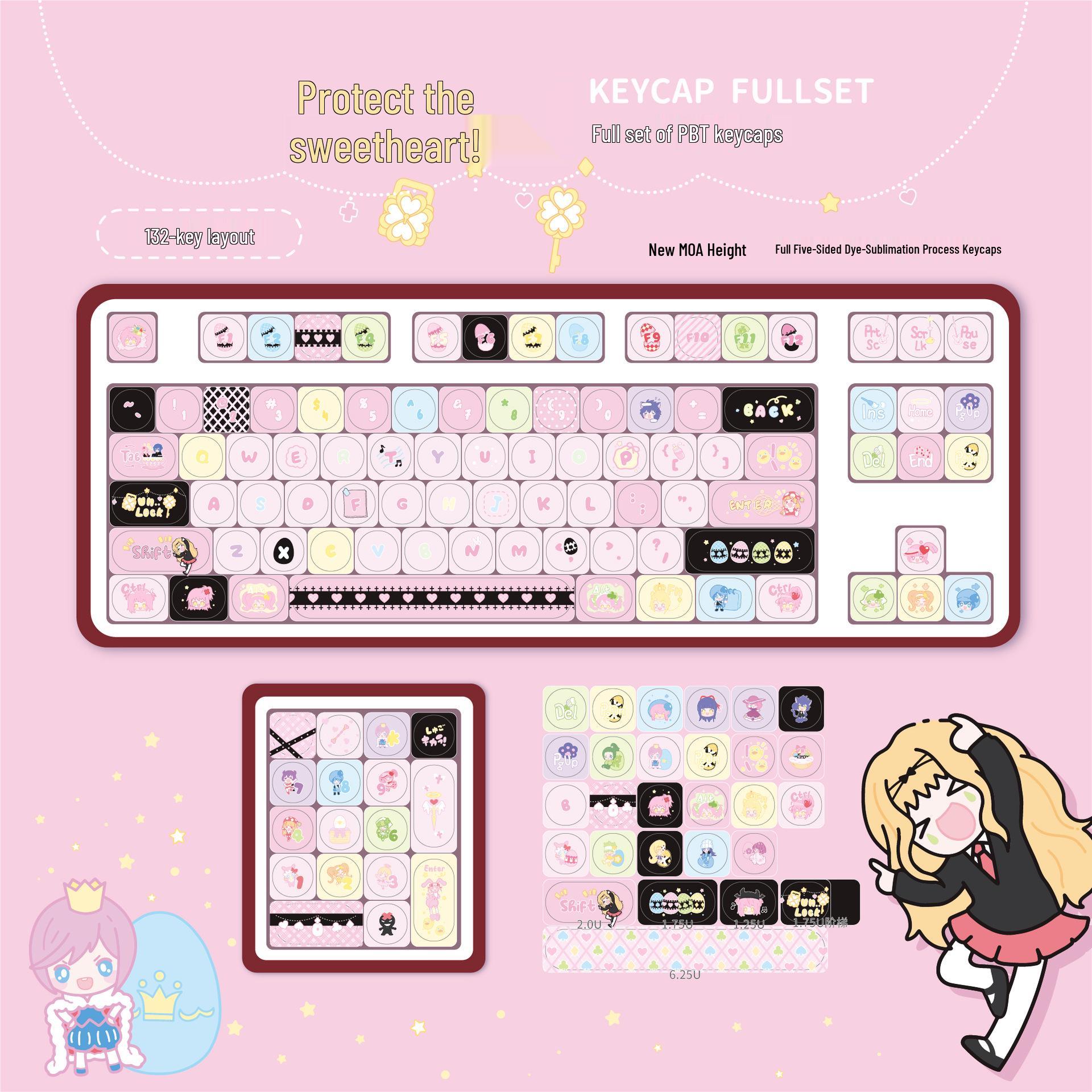 Guardian Sweetheart Keycaps - MOA Profile, Custom Theme, Five-Sided Dye-Sub, PBT for Mechanical Keyboards
Guardian Sweetheart Keycaps - MOA Profile, Custom Theme, Five-Sided Dye-Sub, PBT for Mechanical Keyboards