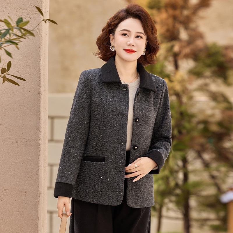 Elegant Slim-Fit Wool Blend Lapel Cardigan for Middle-Aged and Elderly Women - Small Fragrance Style for Spring and Autumn 3XL【Recommended 120-135 jin】 темно-серого
Elegant Slim-Fit Wool Blend Lapel Cardigan for Middle-Aged and Elderly Women - Small Fragrance Style for Spring and Autumn 3XL【Recommended 120-135 jin】 темно-серого